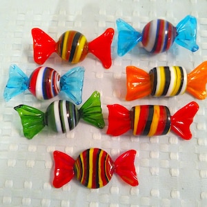 Vintage Blown Glass Candies - 7 Pieces