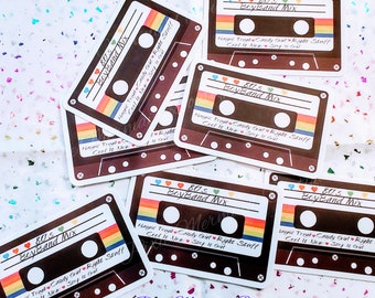 80&#39;s Boy Band Mix Tape Sticker; NKOTB inspired; Boy Bands; Stickers; New Edition Inspired; Boston Boys Mix Tape