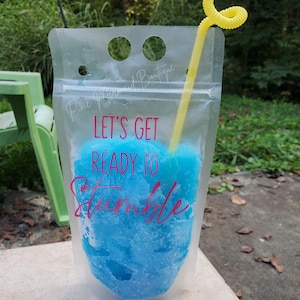 Personalized Adult Drink Pouch with Straw: Reusable Party Favor