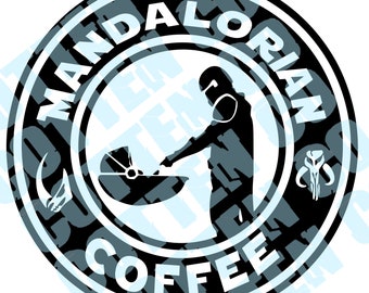 Mandalorian Coffe Co Logo SVG JPeG PNG DXF