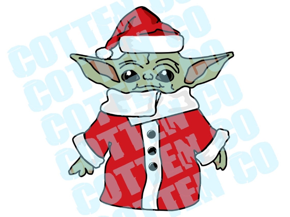 Baby Yoda Christmas Santa SVG JPG PNG Star Wars Mandalorian | Etsy UK