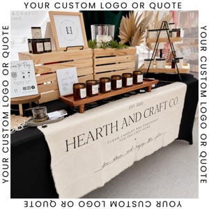 Custom Logo Canvas Banner Business Branding Sign Fabric Banner Vendor Booth Sign Farmers Market Display Trade Show Banner Business Decor
