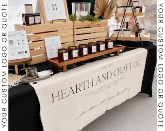 Custom Logo Canvas Banner Business Branding Sign Fabric Banner Vendor Booth Sign Farmers Market Display Trade Show Banner Business Decor