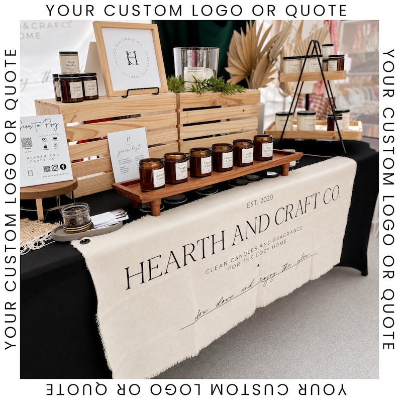 Custom Logo Canvas Banner Business Branding Sign Fabric Banner Vendor Booth Sign Farmers Market Display Trade Show Banner Business Decor image 1