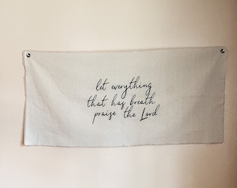 Wall Tapestry | Canvas Material | Christian Sign | Wall Canvas Hanging | Praise The Lord