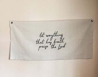 Wall Tapestry | Canvas Material | Christian Sign | Wall Canvas Hanging | Praise The Lord