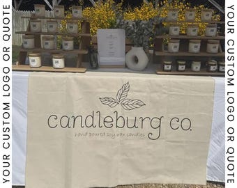 Custom Logo Canvas Banner Business Branding Sign Fabric Banner Vendor Booth Sign Farmers Market Display Trade Show Banner Business Decor