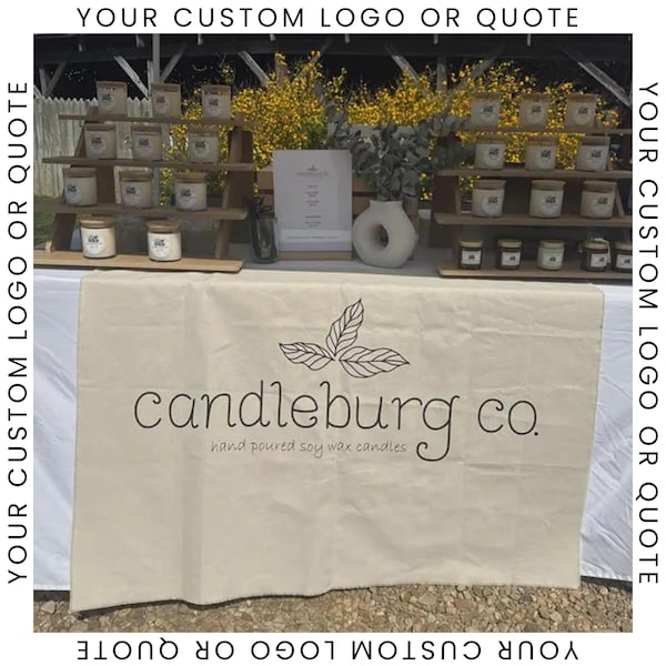 Custom Logo Canvas Banner Business Branding Sign Fabric Banner Vendor Booth Sign Farmers Market Display Trade Show Banner Business Decor