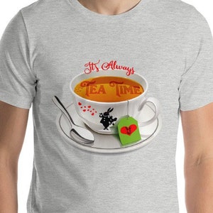 Alice in Wonderland TShirt ~ More Tea Time. Mad Hatter Tea Party. Unique Gift for Him/Her, Literary Gifts, Literary Shirt, Literary Tea.