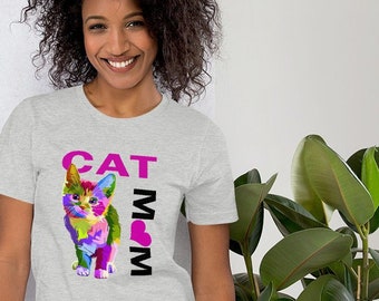 Cat TShirt ~ Cat Mom. Valentine's Day Gift for Cat Lovers, Cat Moms, or Crazy Cat Ladies. Cute Cat Shirt. Gift for Friend with Cats.