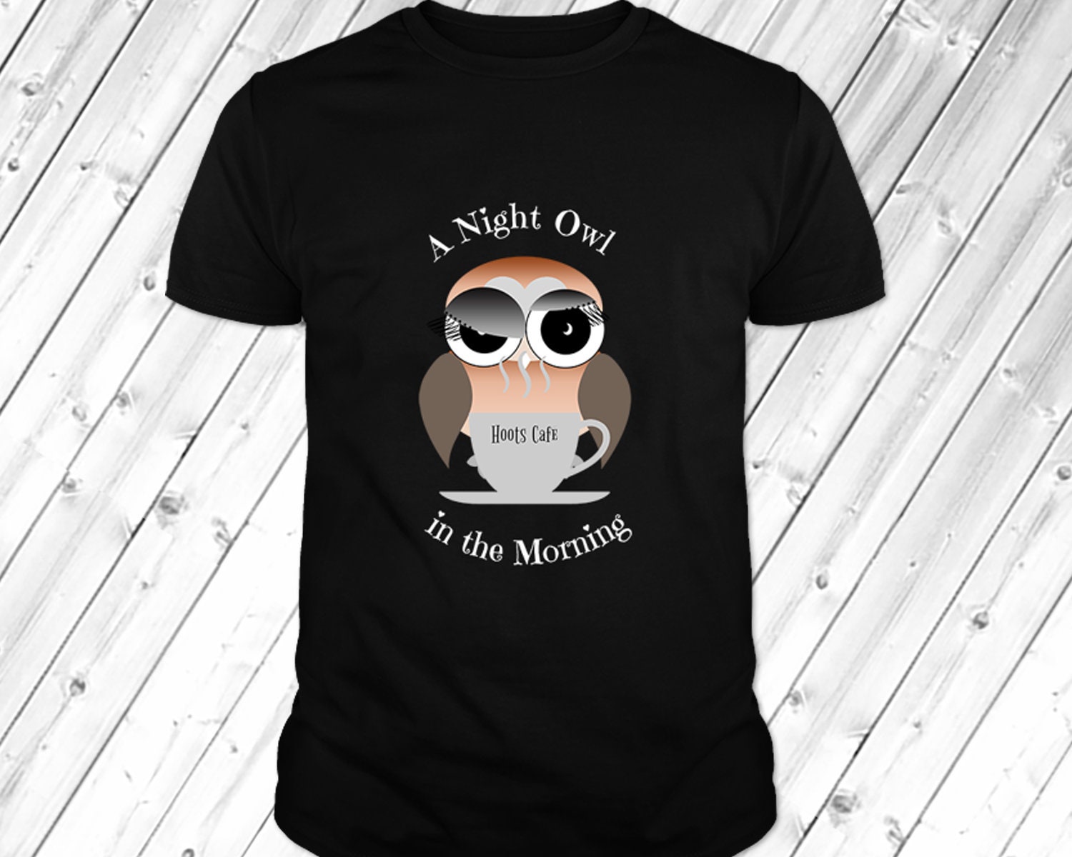 Owl T-Shirt ~ A Night Owl. Owl Gifts for Owl Lovers. Cute Owl, Owl Gift, Vintage Owl. Unique Gift fo