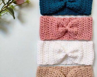 Bandeau en laine crocheté à la main en laine pour bébé,enfant et femme