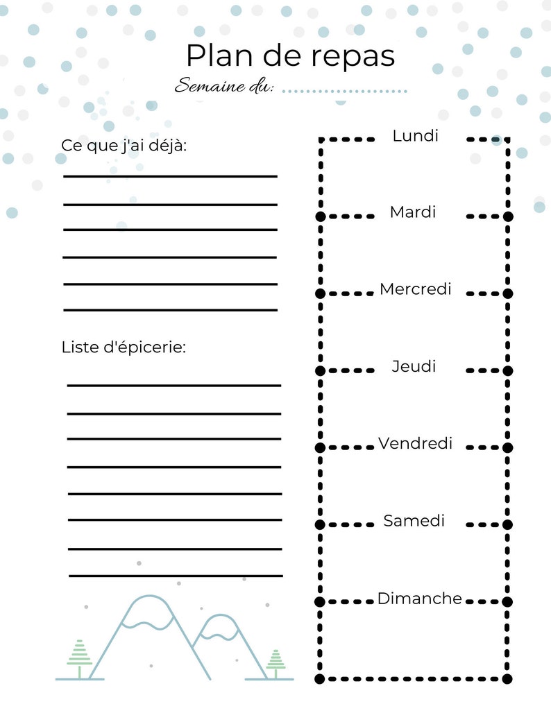 FRENCH Meal Plan Shopping List Weekly Meal Planner PDF Etsy french-meal-plan-shopping-list-weekly-meal-planner-pdf-etsy