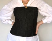 90 s Dolce and Gabbana Black Denim Corset, size M