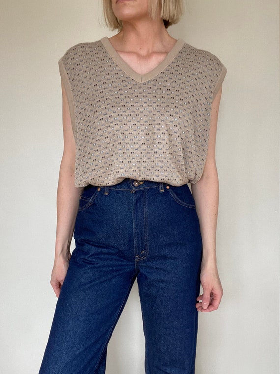 Vintage Thin Knit Sweater Vest Size L 