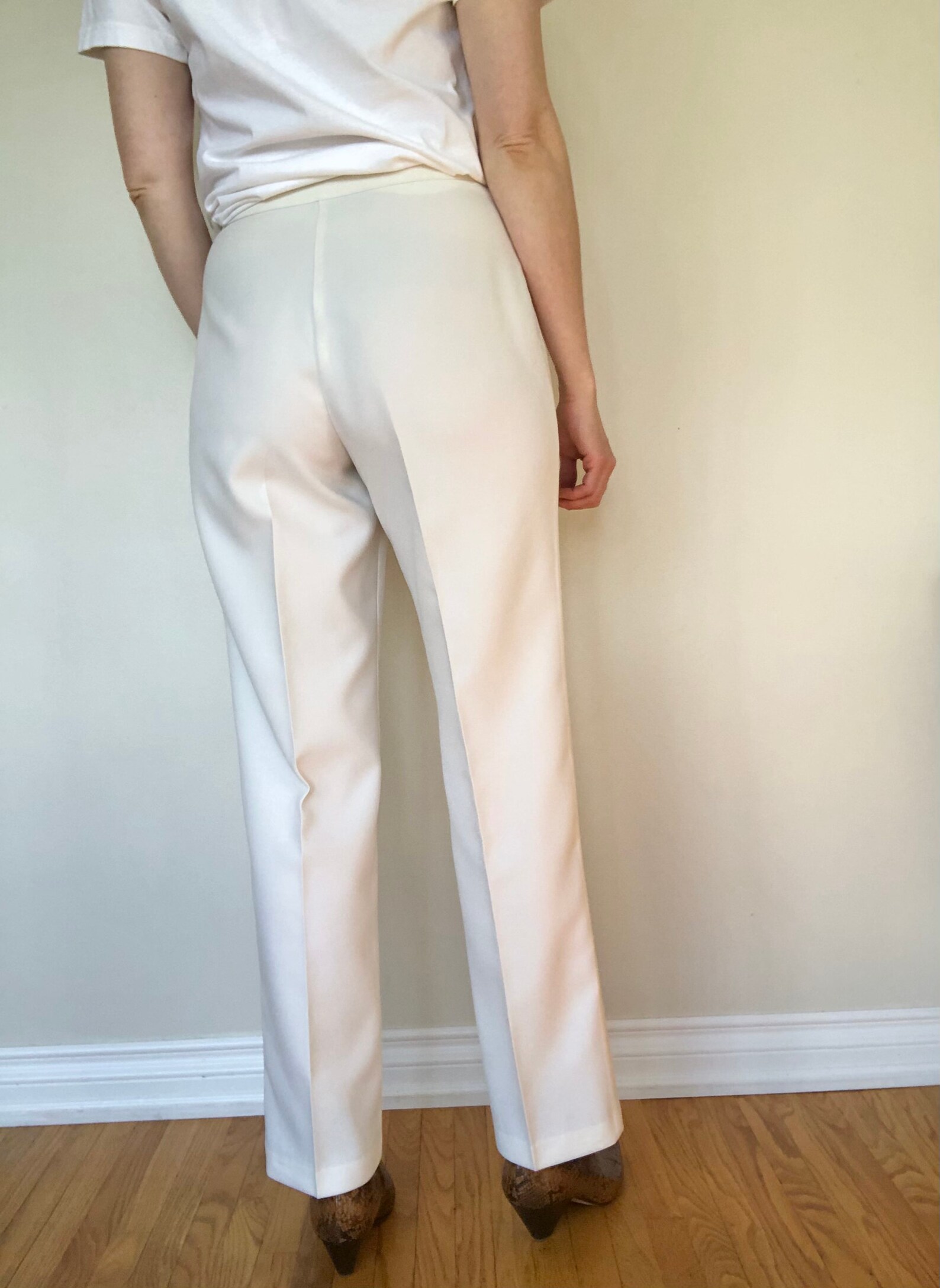 1970s Ecru High Waisted Trousers size M/L 31.25 inch waist | Etsy