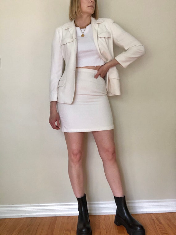 Vintage Anne Klein ll Skirt Suit Set | White Skirt
