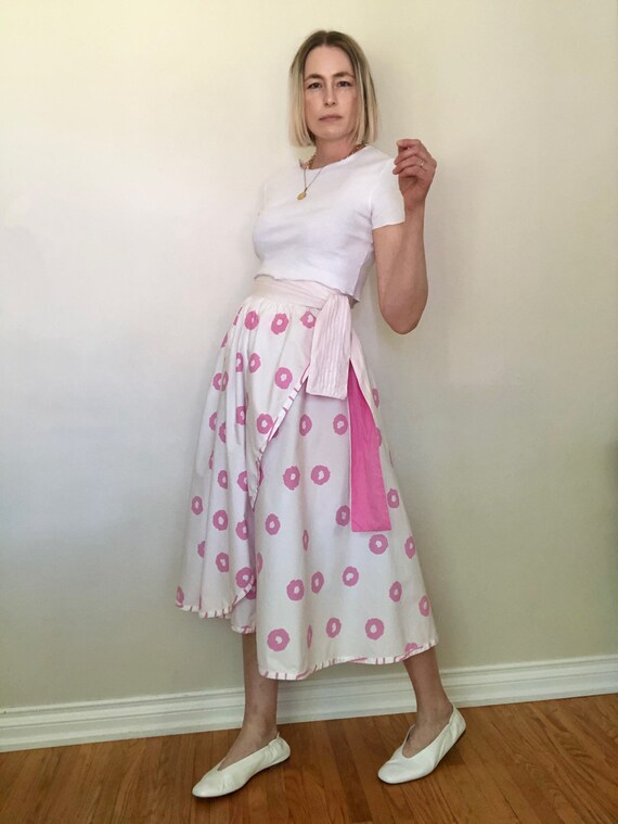 1980’s Jeanne Marc Cotton Wrap Skirt, size M-L