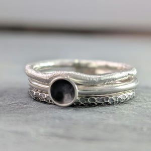 Stapelring Set aus Silber 925 // 3 Stapelringe im Set // handgefertigte Echtsilber Ringe