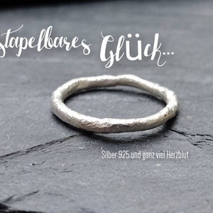Narrow stacking ring made of 925 sterling silver