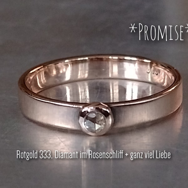 Rose gold diamond ring, engagement ring, proposal ring, jump ring