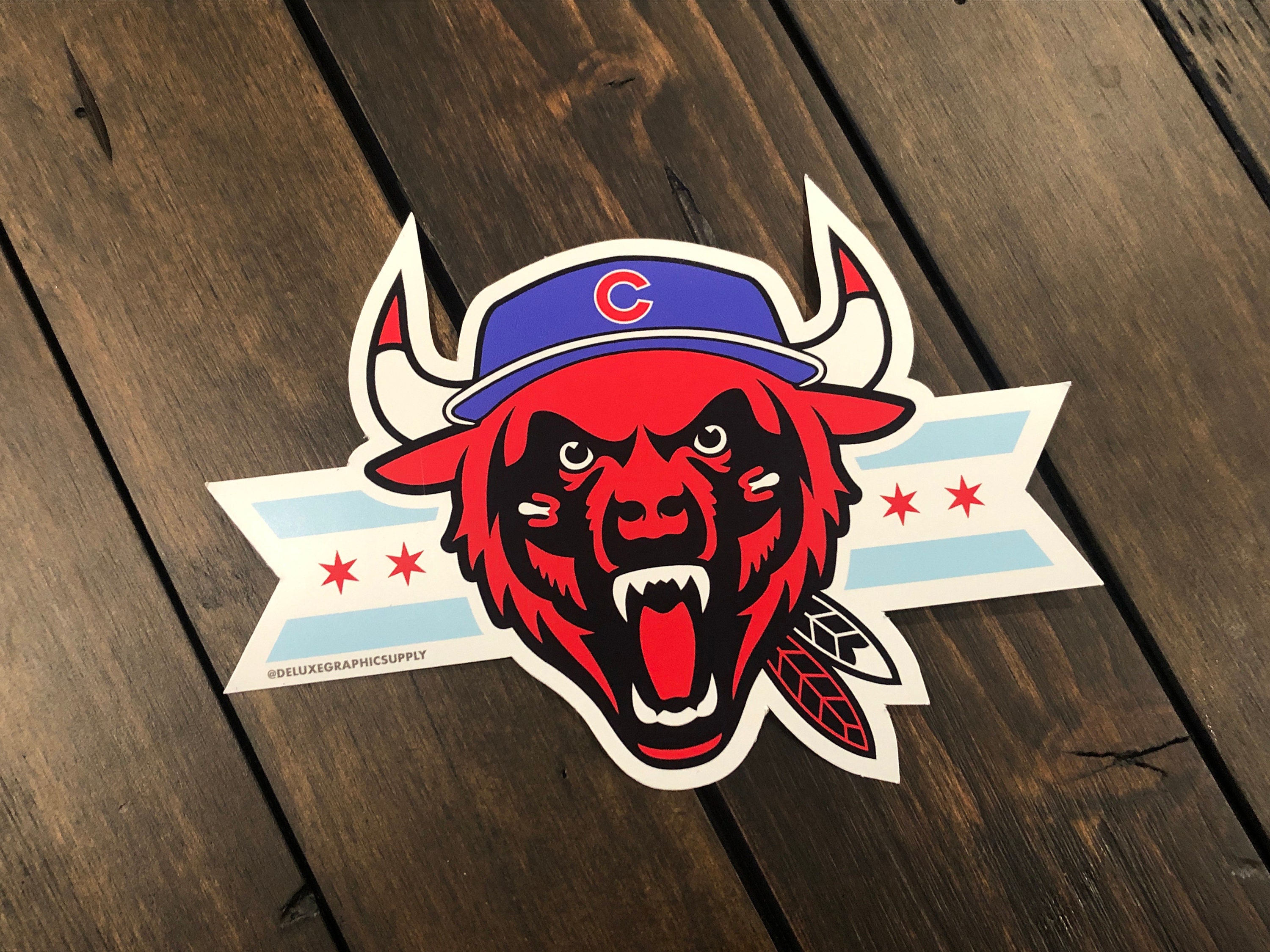 Chicago Sports Logo Remix Sticker Cubs 2 BRAND NEW 4x6 Etsy