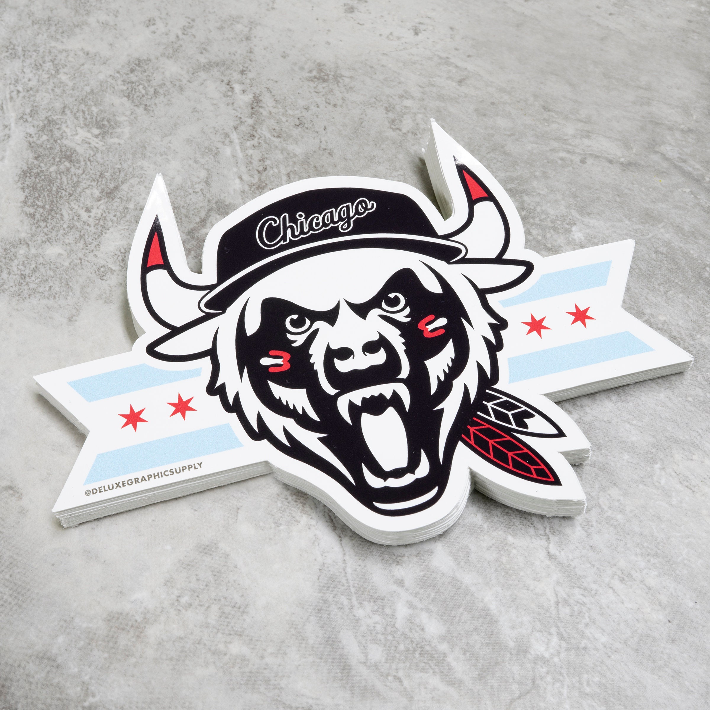 CHICAGO FLAG Sport 4x6 Sticker Decal Vinyl Blackhawks White Sox Bears Bulls CHICAGO FLAG Sport 4x6 Sticker Decal Vinyl Blackhawks White Sox Bears Bulls