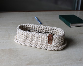 Oval eyeglass holder with bottom border Crochet Glasses storage Nightstand Accessory Bedside Eyeglasses Tray Reading Glasses Tray Holder