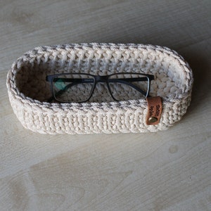 Glasses holder Oval Eyeglasses Stand Holder Crochet Glasses storage Nightstand Accessory Bedside table storage image 3