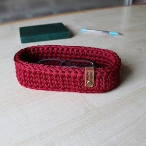 Porte-lunettes ovale Porte-lunettes en crochet Rouge bordeaux Rangement pour table de chevet Rangement pour table de chevet