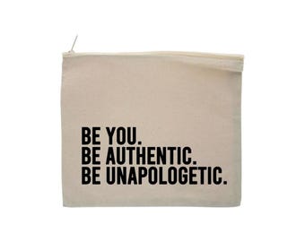 Just Be Canvas Zipper Pouch