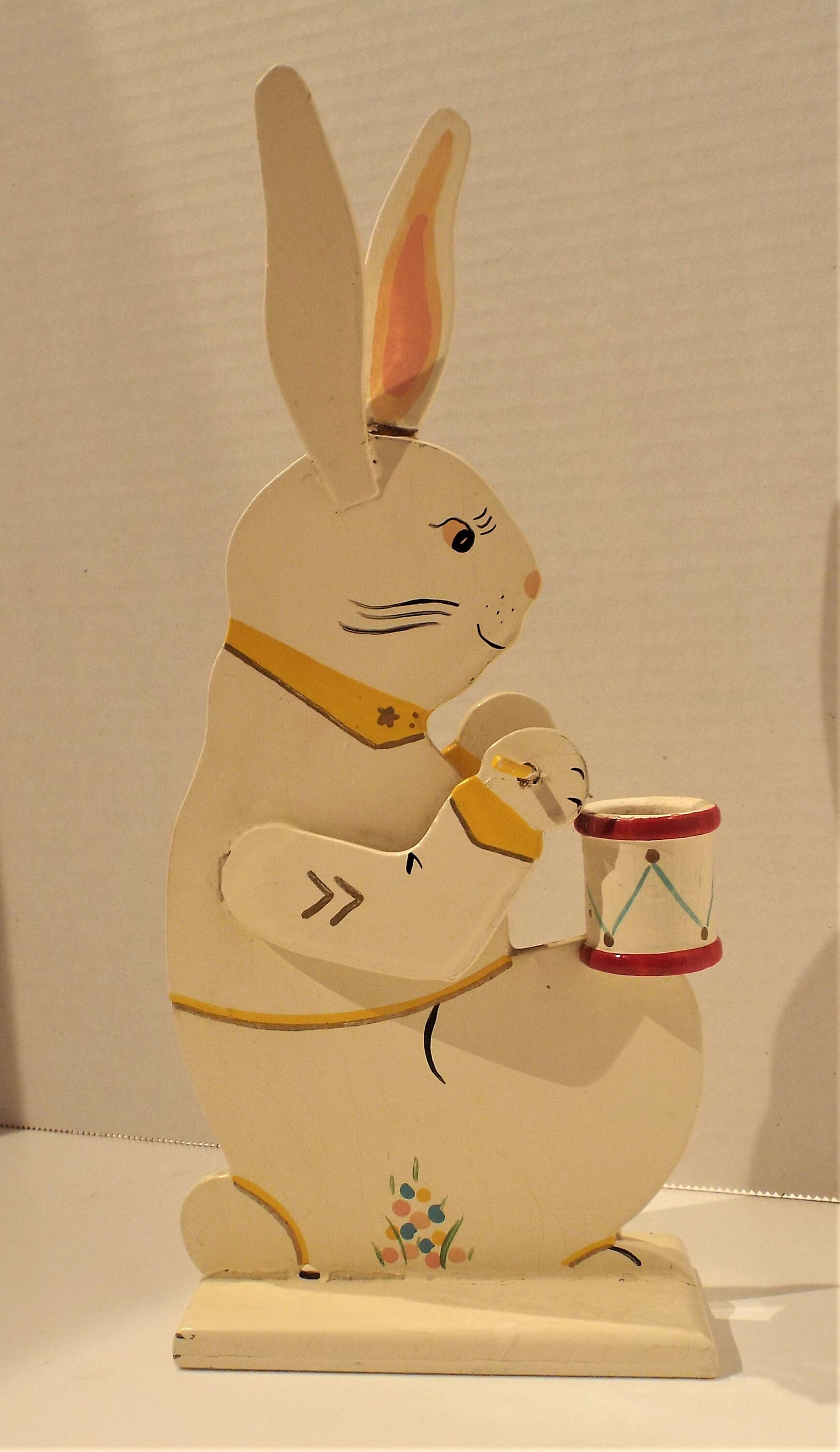 Vintage Bunny Candle Holders Set of 2 Painted Wooden Etsy