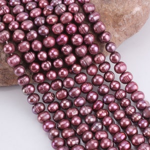 8-9mm Grape Purple Freshwater Pearl Potato beads, Natural Irregular Shape Freshwater Pearls, DIY Jewelry Making, Gift for Friends--BHY005-18