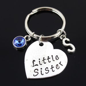 Sister Keyring, Sister Gifts, Little Sister Charm, Heart Keychain, Sister Keychain, Charm Keyring, Sister Gift, Gift For Her,Christmas Gift