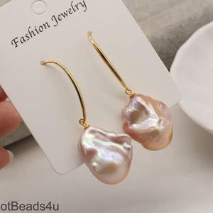Baroque Pearl Earrings,Natural Freshwater Pearl Earrings,Irregular Pearls,S925 Sliver/Gold Earring Hook,Wedding Bride Earrings,Gift for Her