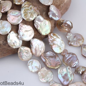 Natural Purple Coin Pearls, Good Luster Freshwater Pearls, Large Nearly Round Pearls, Loose Pearl Supplies, Jewelry Making/20x23mm--NK002-5