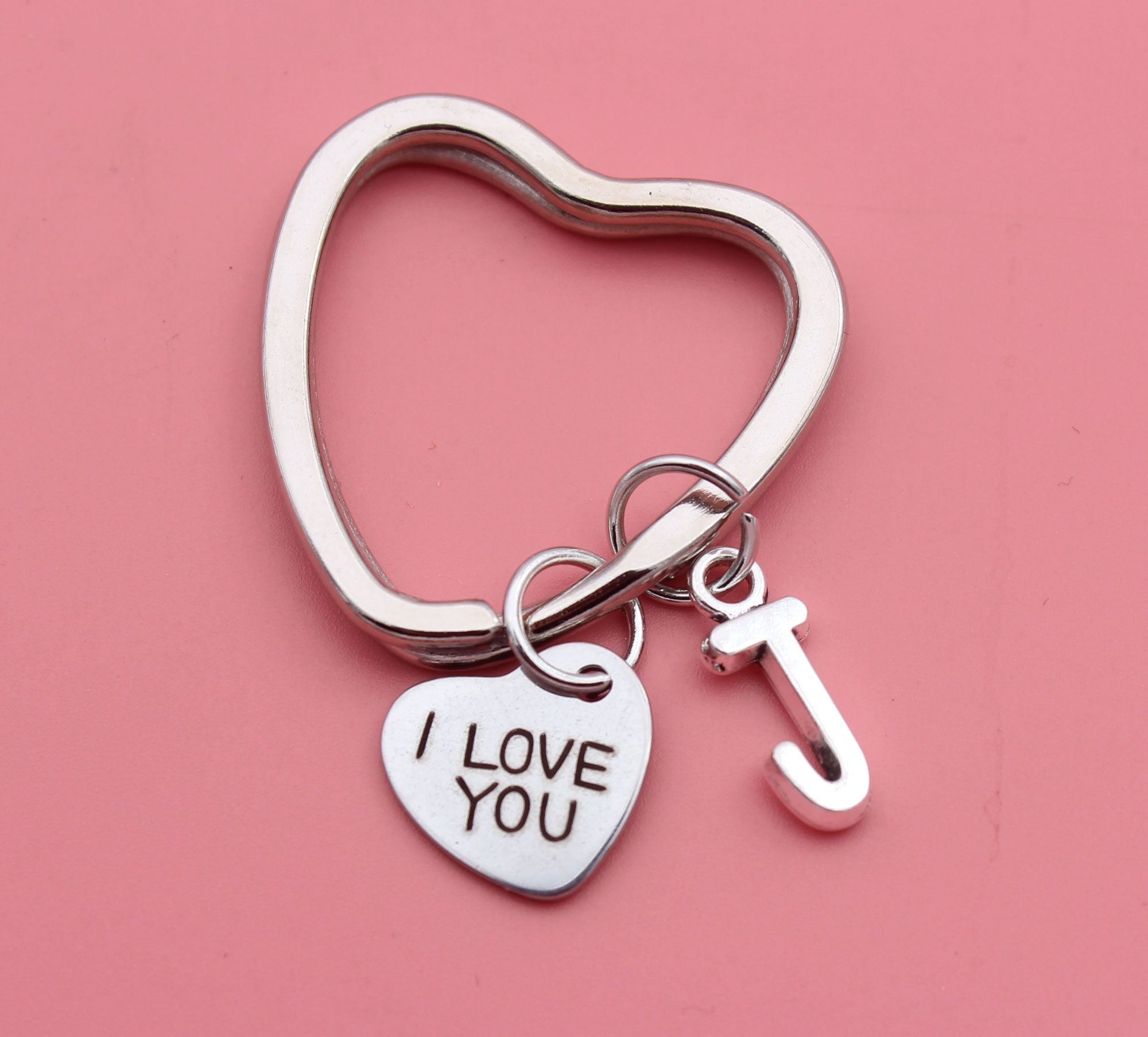 I LOVE YOU keychain.Initial keychain.Love keychainKeychain Etsy