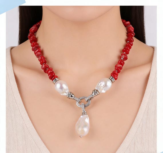 Collana girocollo perle di vetro rosse Kiss | Alta Bigiotteria