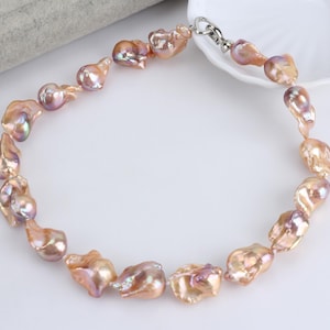 High Luster Baroque Pearl  Necklace,Real Freshwater Pearl Necklace,Handmade Necklace,Gift For Her,Christmas gifts