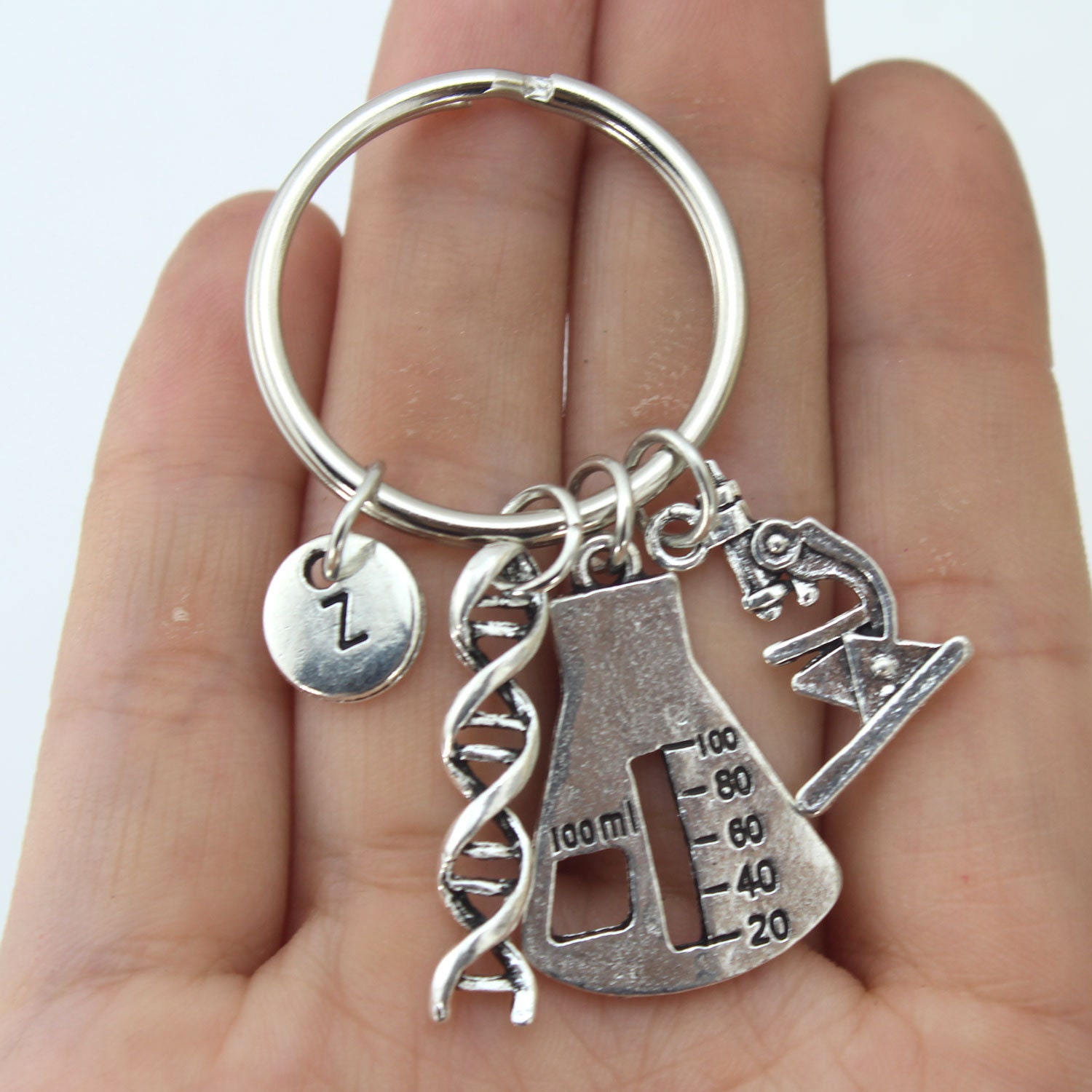 DNA Keychain Microscope Keychain Science Keychain DNA Etsy