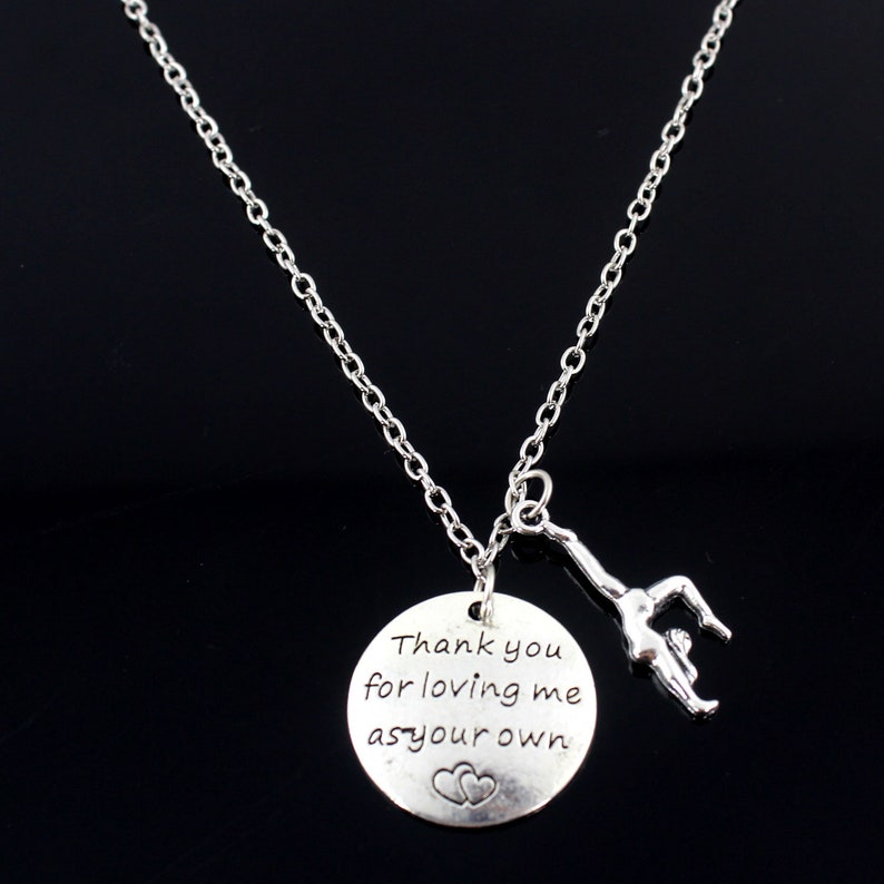 Step Mom Jewelry-Step Parent Mother in Law Gift Thank You For Loving Me As Your Own Necklace -Dancing girl Necklace Step Mom Gift