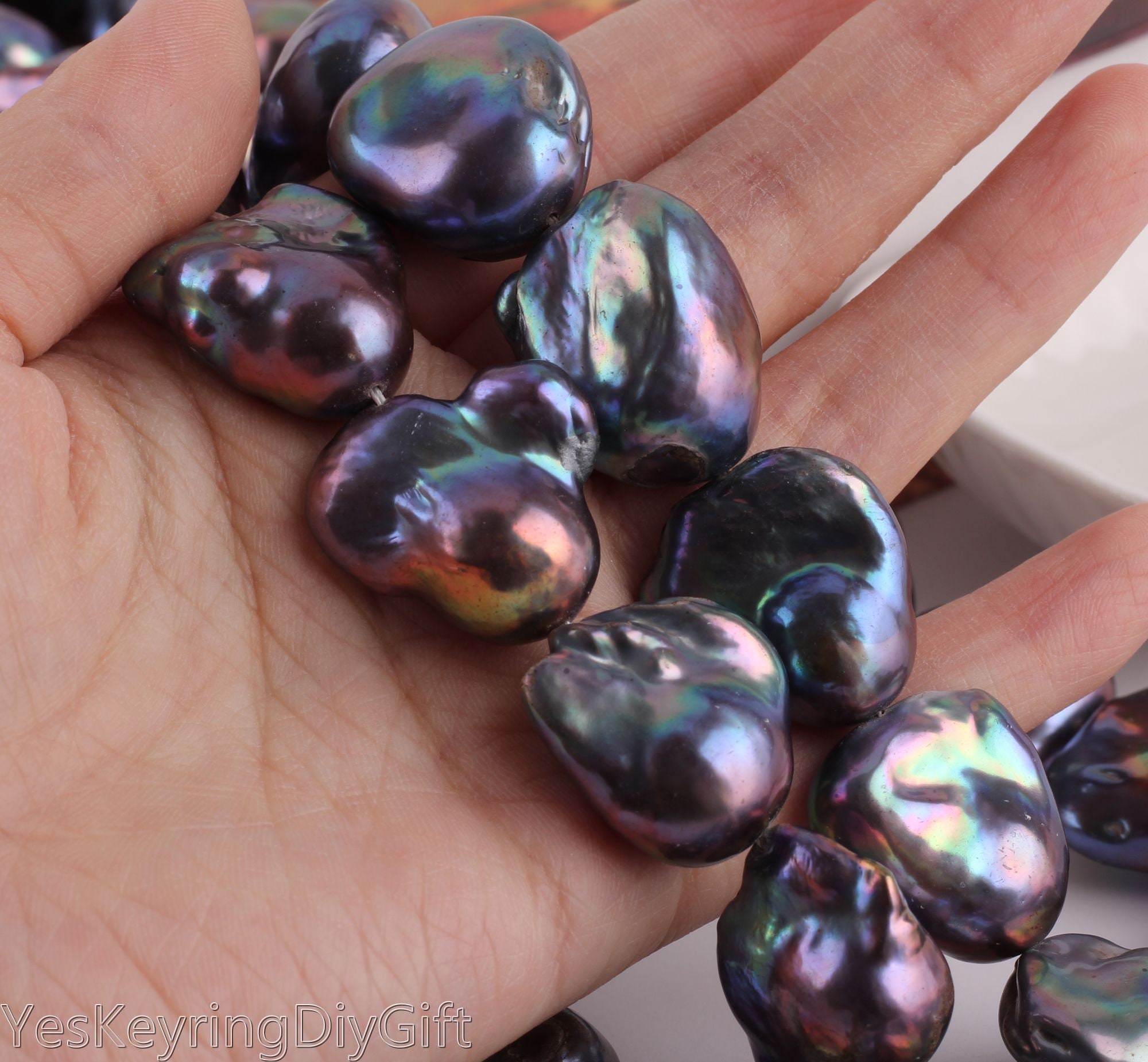 ●BLACKPURPLE● [Silver925] Little Ball Freshwater Pearl NC Black Freshwater Pearls with Random Set Ball Clasp - Pearl