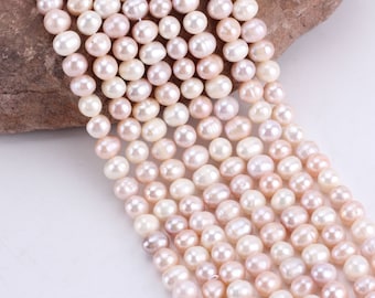 8-9mm Mixed Color Freshwater Pearl Beads: DIY Jewelry Making, 14.3 Inches