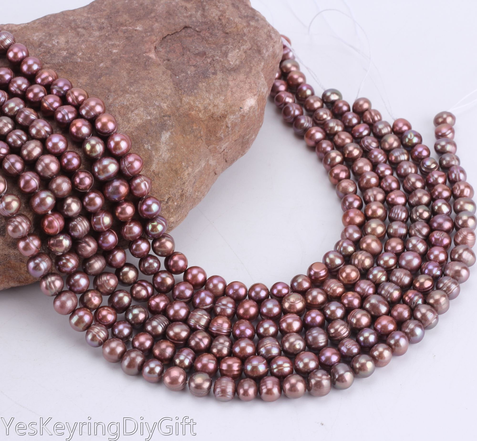 8-9mm Purple Freshwater Pearls Potato Beads, Natural Irregular Shape Freshwater Pearls, DIY Jewelry, Gift for Friend, Loose Beads--BHY005-21
