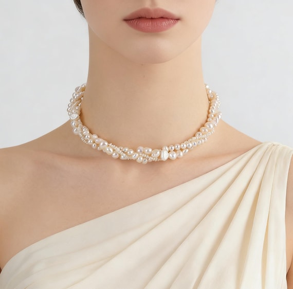 Collana girocollo di perle d'acqua dolce bianca arcobaleno di vendita calda dei