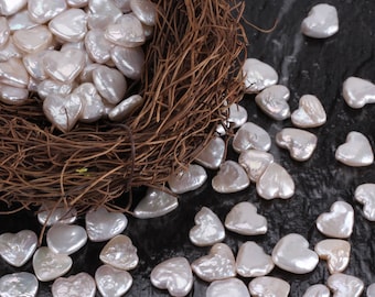 Heart Pearl Beads, Natural Freshwater Pearls, DIY Jewelry Supplies