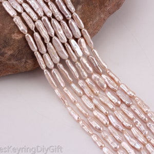 4-5×15-17mm Good Quality Pink Biwa Stick Pearl Beads,Natural Irregular, Genuine Loose Freshwater Pearls, Wholesale Beads-15.5inches--PB006-5