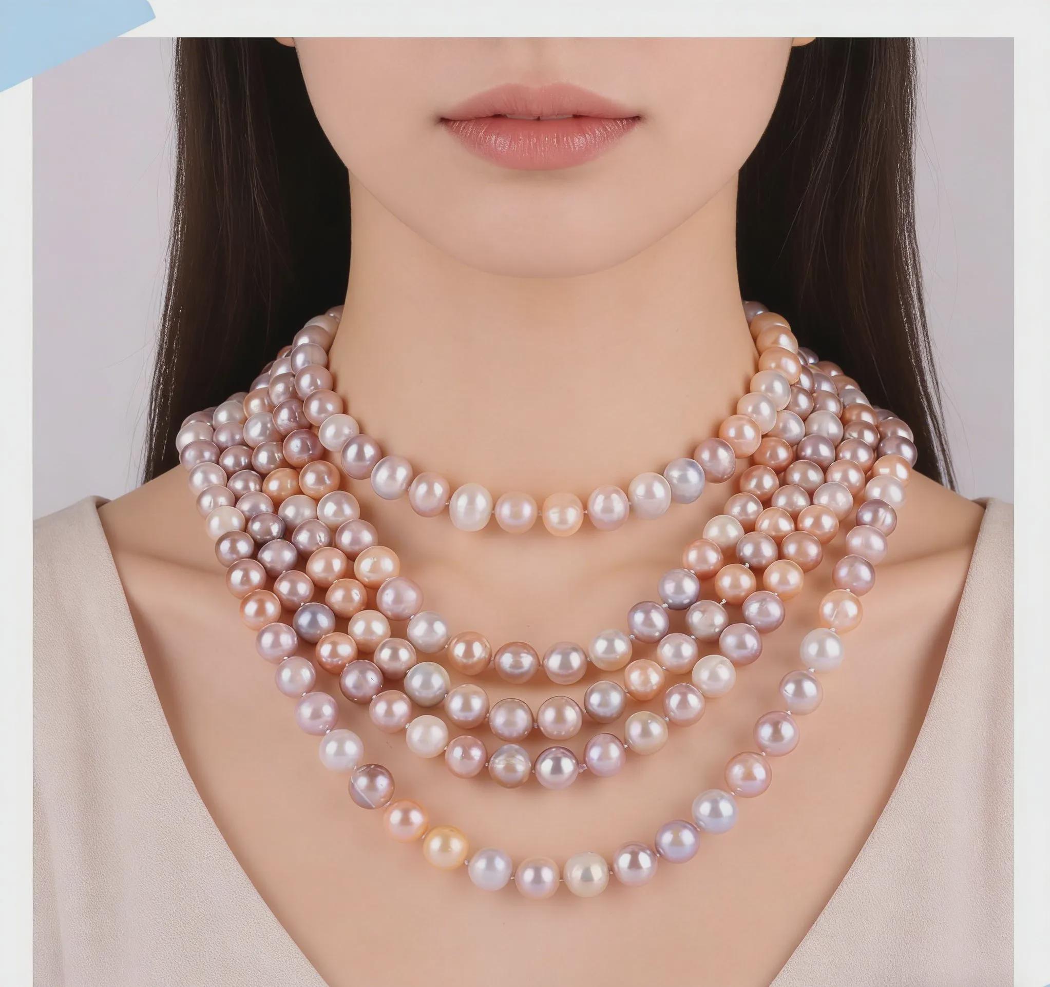 Multi colored freshwater pearl necklace - Etsy 日本