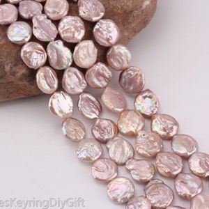Große natürliche lila Münze Perlen, gute Lüster Münze Süßwasserperlen, unregelmäßige Form lose Perlen, Perle Schmuck Zubehör / 16-18mm-NK001-1