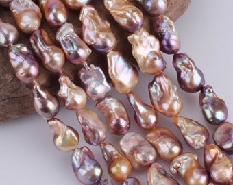 Mauve Pink Freshwater Pearls: Irregular Nucleated DIY Jewelry Supplies, 16 Inch Strand